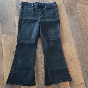 AE size 18 Black Denim High Waist Flair Jeans